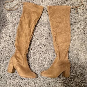 JustFab Tan Over-the-Knee Women's Boots 81/2 WW-WC
